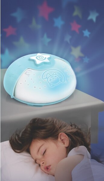 Infantino - Lampada per bambini piccola con proiettore 3xAA blu