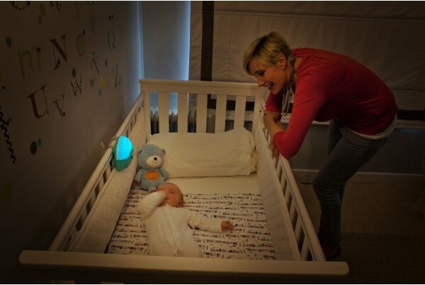 Infantino - Lampada per bambini piccola con proiettore 3xAA blu
