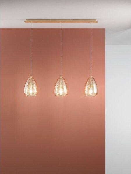 Fabas Luce 3673-48-125 - Lampadario a sospensione con filo BRITTON 3xE27/40W/230V oro