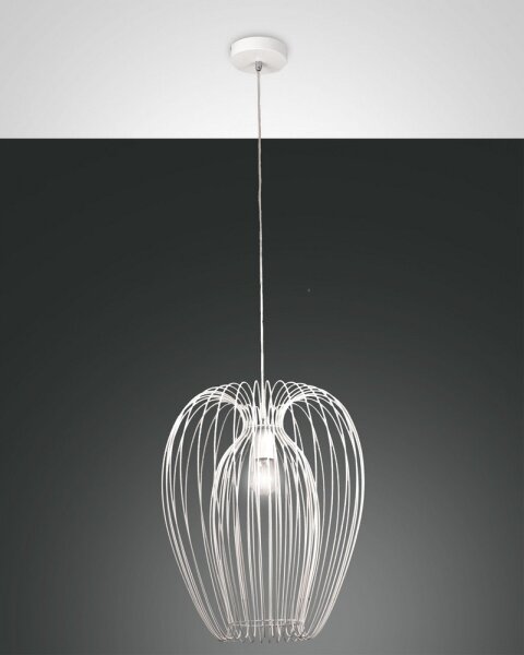 Fabas Luce 3677-45-102 - Lampadario a sospensione con filo CAMP 1xE27/40W/230V bianco