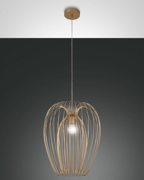Fabas Luce 3677-45-225 - Lampadario a sospensione con filo CAMP 1xE27/40W/230V oro