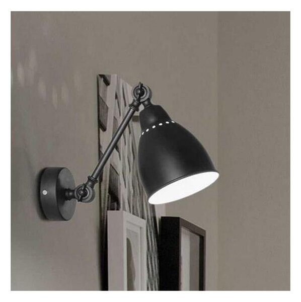 Ideal Lux - Lampada da parete NEWTON 1xE27/42W/230V nera