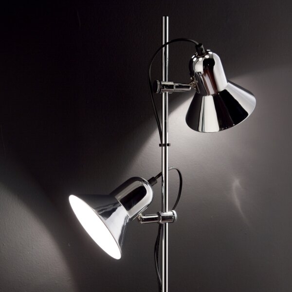 Ideal Lux - Lampada da terra POLLY 2xE27/60W/230V in cromo lucido