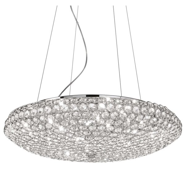 Ideal Lux - Lampadario di cristallo LED a sospensione con catena KING 12xG9/3W/230V diametro 65 cm cromo