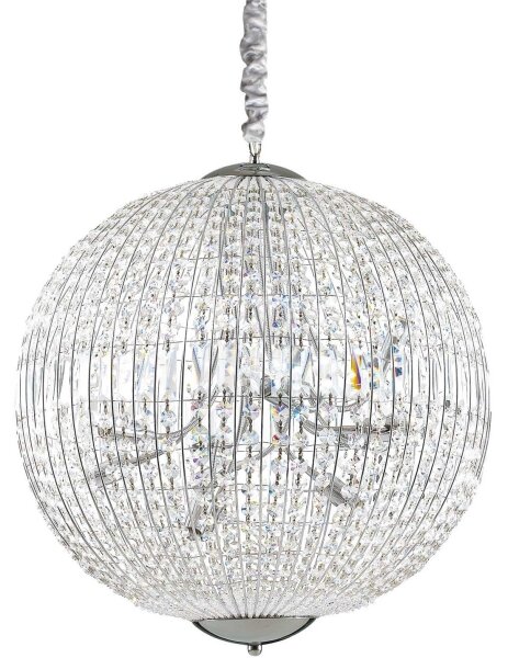 Ideal Lux - LED Lampadario di cristallo a sospensione con catena LUXOR 12xG9/3W/230V diametro 60 cm limpido