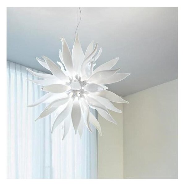 Ideal Lux - Lampadario LED a sospensione con filo LEAVES 12xG9/3W/230V diametro 80 cm bianco