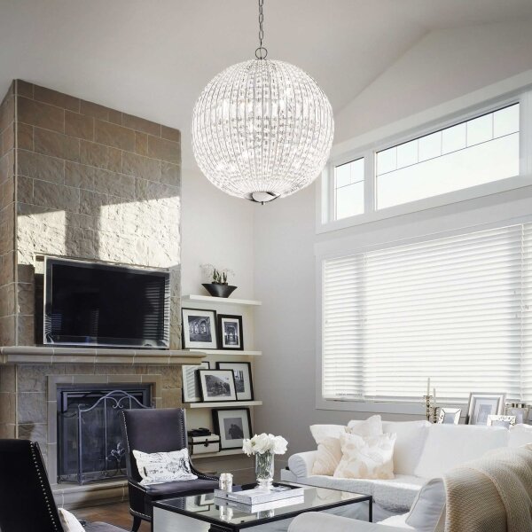 Ideal Lux - LED Lampadario di cristallo a sospensione con catena LUXOR 12xG9/3W/230V diametro 60 cm limpido