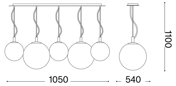 Ideal Lux - Lampadario a sospensione con filo MAPA FADE 5xE27/60W/230V
