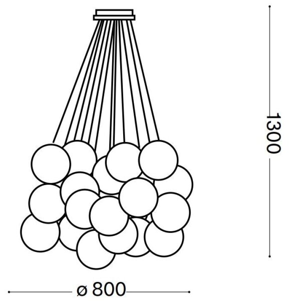 Ideal Lux - Lampadario a sospensione con filo MAPA PLUS 22xE14/40W/230V