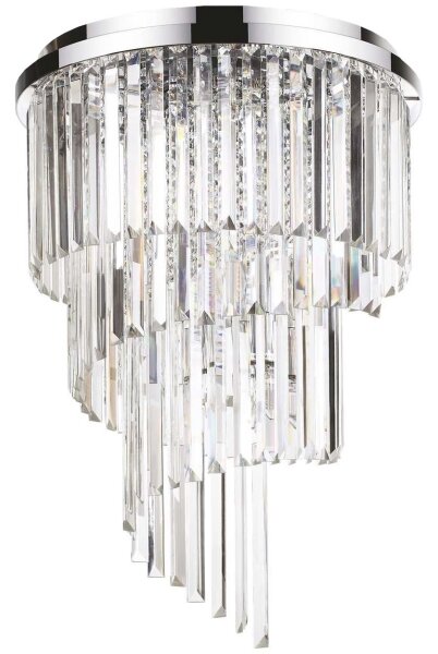 Ideal Lux - Lampadario di cristallo a plafone CARLTON 12xE14/40W/230V diametro 50 cm cromo