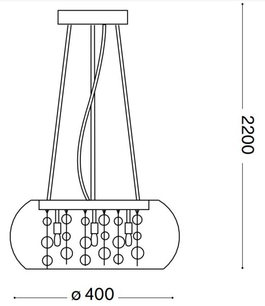 Ideal Lux - Lampadario a sospensione con filo AUDI 5xG9/40W/230V fumé