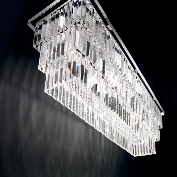 Ideal Lux - Lampadario di cristallo a sospensione MARTINEZ 8xE14/40W/230V cromo