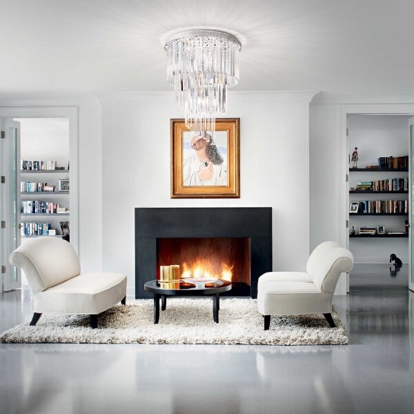 Ideal Lux - Lampadario di cristallo a plafone CARLTON 12xE14/40W/230V diametro 50 cm cromo