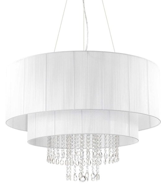 Ideal Lux - Lampadario di cristallo a sospensione OPERA 10xE27/60W/230V diametro 90 cm bianco