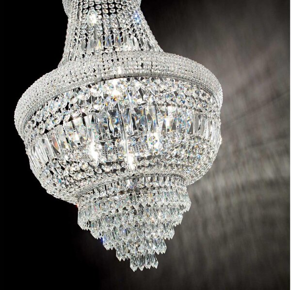 Ideal Lux - Lampadario di cristallo a sospensione con catena DUBAI 10xE14/28W/230V diametro 52 cm cromo