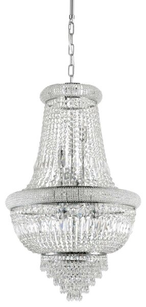 Ideal Lux - Lampadario di cristallo a sospensione con catena DUBAI 10xE14/28W/230V diametro 52 cm cromo