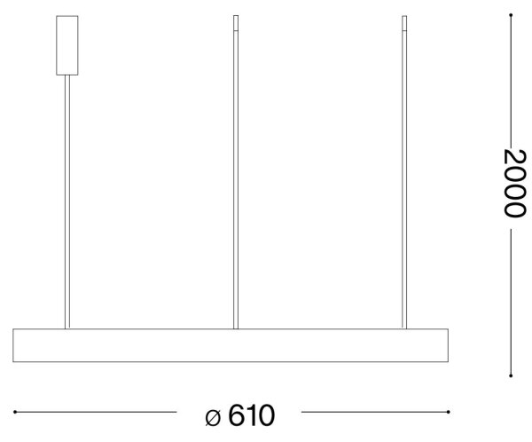 Ideal Lux - Lampadario a sospensione con filo LED dimmerabile GEMINI LED/48W/230V diametro 61 cm oro