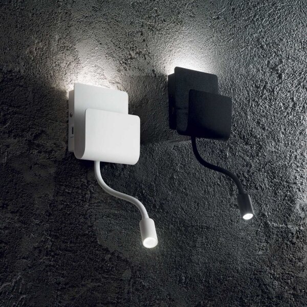 Ideal Lux - Luce Spot da parete a LED PROBE LED/9,5W/230V USB bianco