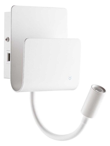 Ideal Lux - Luce Spot da parete a LED PROBE LED/9,5W/230V USB bianco