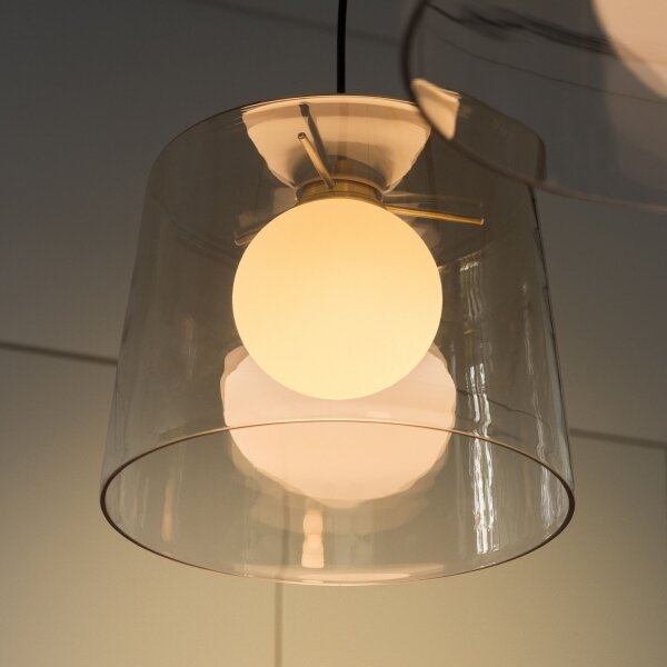 Ideal Lux - Lampadario LED a sospensione con filo FADE 1xG9/3W/230V diametro 27,3 cm oro/fumé