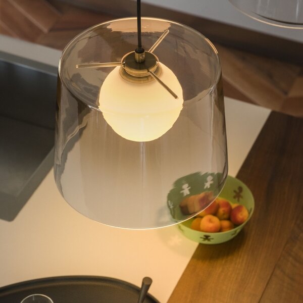 Ideal Lux - Lampadario LED a sospensione con filo FADE 1xG9/3W/230V diametro 27,3 cm oro/fumé