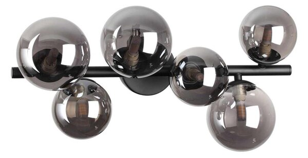 Ideal Lux - Lampadario LED a plafone PERLAGE 6xG9/3W/230V 49 cm nero/fumé