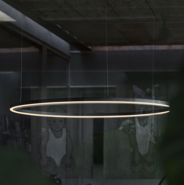 Ideal Lux - Lampadario LED con cavo ORACLE SLIM LED/42W/230V 3000K diam. 90 cm nero