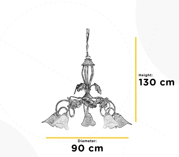 ONLI - Lampadario a sospensione con catena MARILENA 5xE14/6W/230V