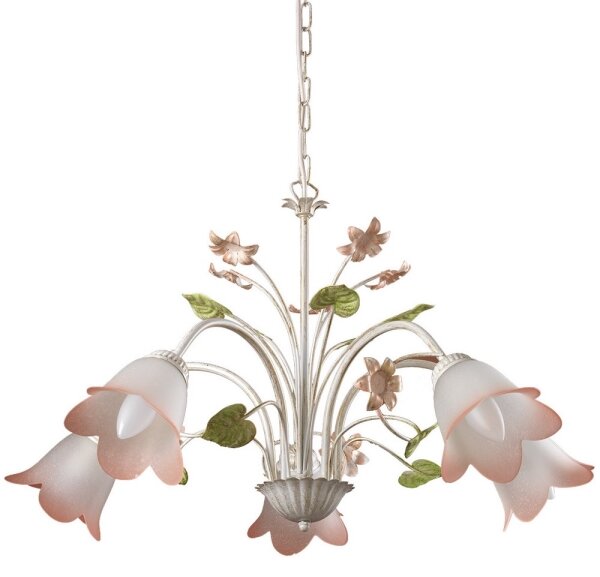 ONLI - Lampadario a sospensione con catena BOTTON DORO 5xE14/6W/230V