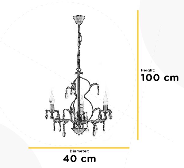 ONLI - Lampadario a sospensione con catena TERESA 3xE14/6W/230V bronzo