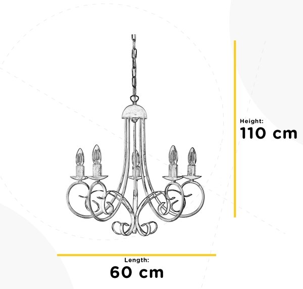 ONLI - Lampadario a catena POMPEI 5xE14/6W/230V, crema