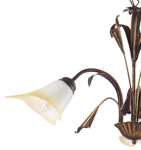 ONLI - Lampadario a sospensione con catena LUCREZIA 3xE14/6W/230V bronzo