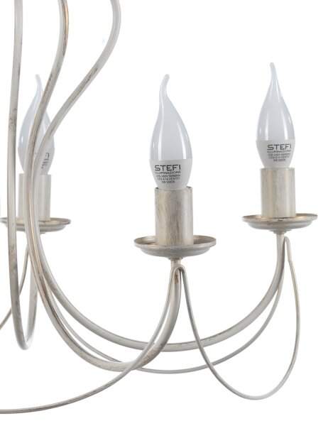 ONLI - Lampadario a sospensione con catena CANDELA 5xE14/6W/230V bianco