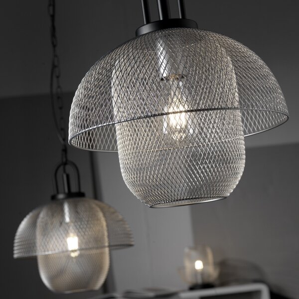 ONLI - Lampadario a sospensione con catena ZAIR 1xE27/22W/230V nero/argento