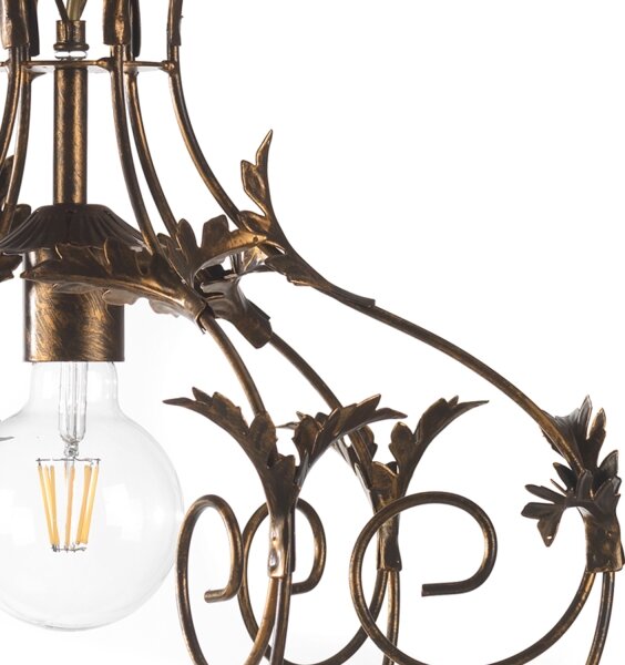 ONLI - Lampadario a catena CONTESSA 1xE27/22W/230V bronzo