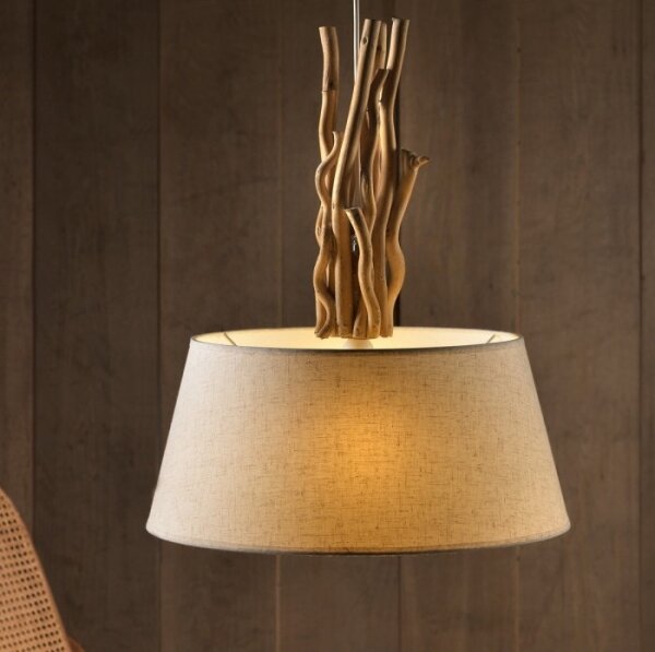 ONLI - Lampadario a sospensione con filo WOODY 1xE27/22W/230V