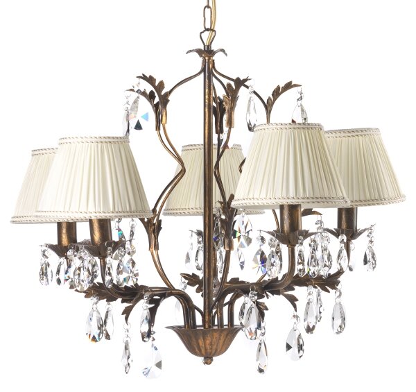 ONLI - Lampadario a sospensione con catena KAREN 5xE14/6W/230V bronzo