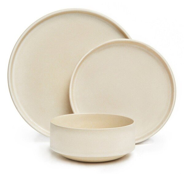 Set di piatti color crema in gres 12 pz Malia - Bonami Selection