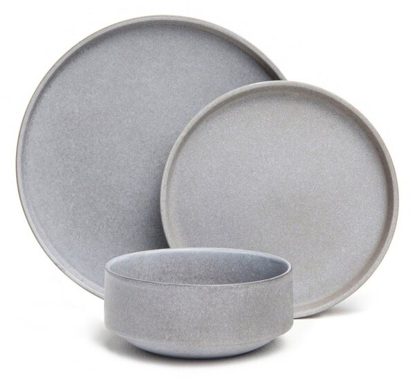 Set di piatti grigi in gres 18 pz Malia - Bonami Selection