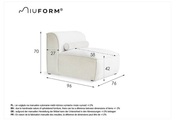 Divano componibile beige (solo con parte centrale) Flex Felix – Miuform