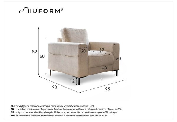 Poltrona marrone con rivestimento in finta pelle Lofty Lilly – Miuform
