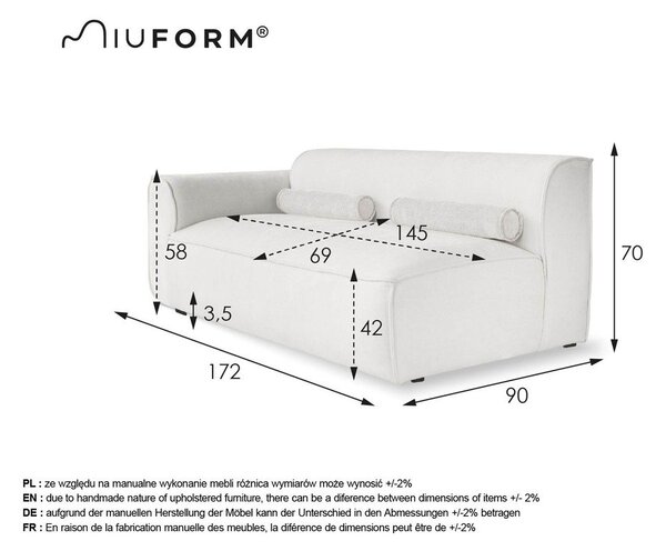 Divano componibile in grigio chiaro (con penisola a sinistra) Flex Felix – Miuform