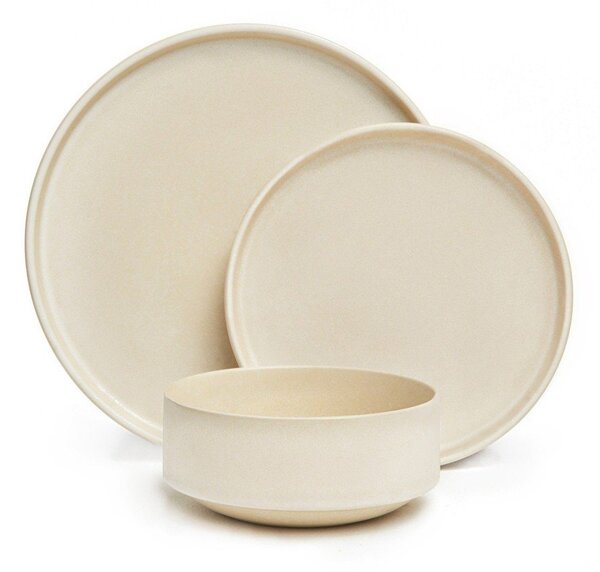 Set di piatti color crema in gres 18 pz Malia - Bonami Selection