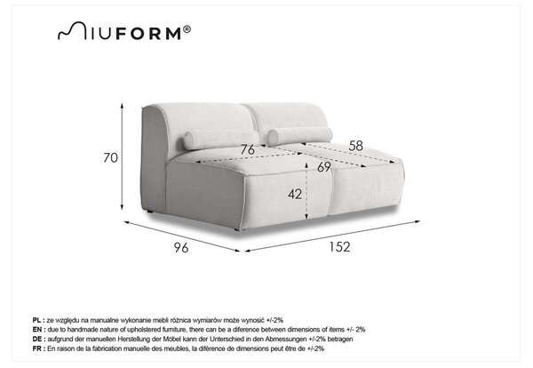 Divano componibile beige 152 cm Flex Felix – Miuform