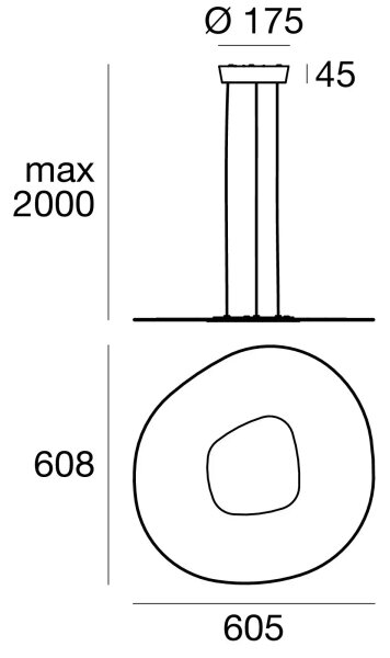 Linea Light 90348 - Lampadario LED a sospensione con filo ANTIGUA LED/38W/230V 60,8 cm CRI 90 bianco