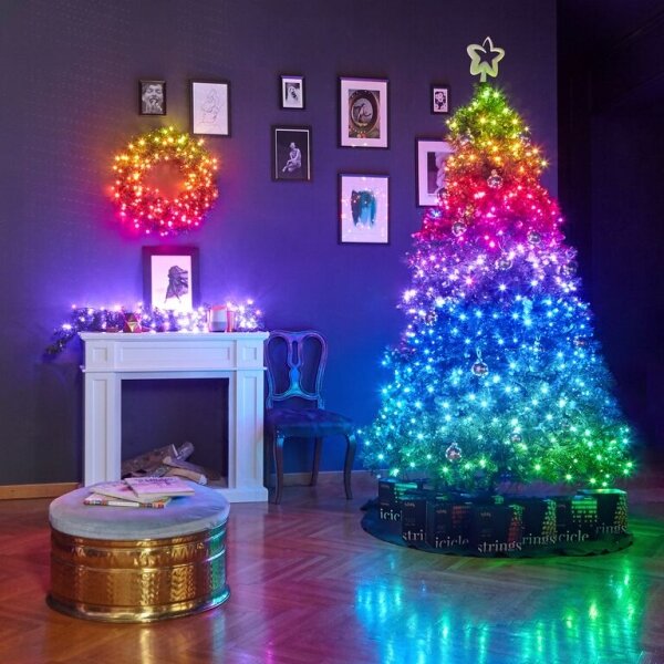 Twinkly TWR050SPP-BEU - LED RGB Ghirlanda di Natale 50xLED diametro 61cm Wi-Fi