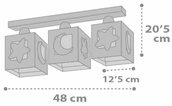 Dalber 63233NE - Plafoniera per bambini MOONLIGHT 3xE27/60W/230V