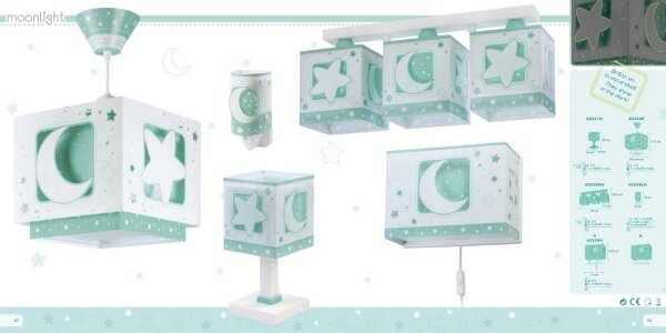 Dalber D-63233NH - Plafoniera per bambini MOONLIGHT 3xE27/60W/230V