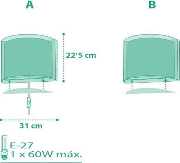 Dalber D-80228H - Applique per bambini VICHY 1xE27/60W/230V