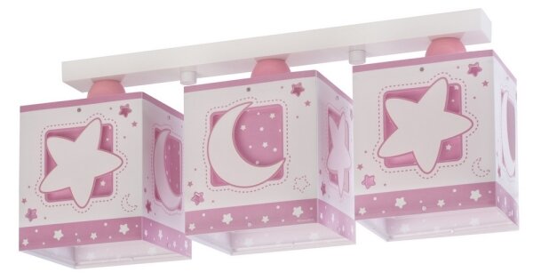 Dalber 63233NS - Plafoniera per bambini MOON LIGHT 3xE27/60W/230V rosa